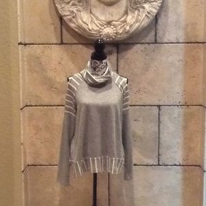 NWT Cowl neck cold shoulder top